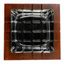 Crystal & Wood Cross-hatch 4-Cigar ashtray
