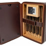 Brown Crocodile Motif Leather 10-20 Cigar Travel Humidor case with Accessories