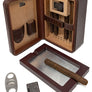 Brown Crocodile Motif Leather 10-20 Cigar Travel Humidor case with Accessories