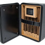Black Crocodile Motif Leather 10-20 Cigar Travel Humidor case with Accessories