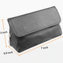 Leather Double Pipe case with Tobacco Pouch (black)