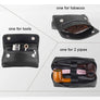 Leather Double Pipe case with Tobacco Pouch (brown)
