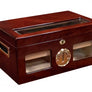 Valencia large desktop humidor in High Gloss Golden Cherry finish (~120 count)
