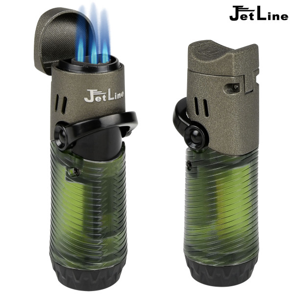 JetLine J-Jet Triple Cigar Lighter with Cigar Rest (Green) | CANTEROS.nz
