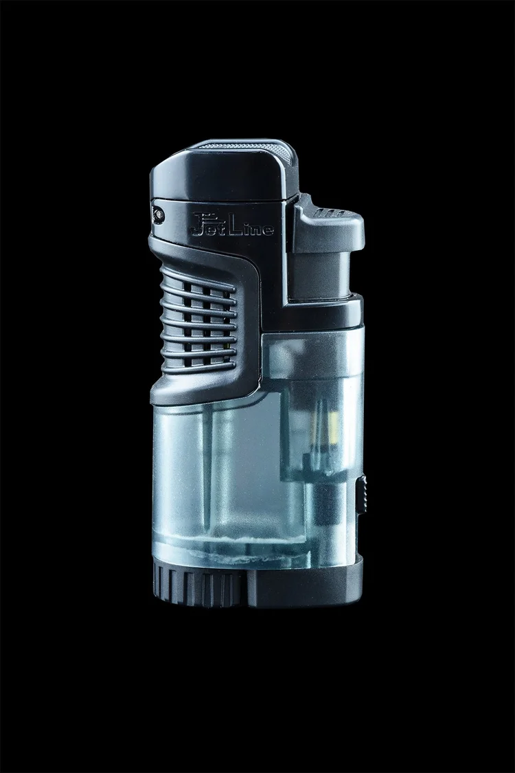 JetLine Mr Fat Boy Triple Cigar Lighter with Cigar Rest (Black)