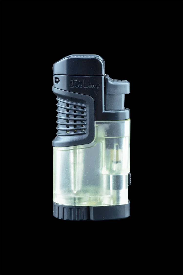 JetLine Mr Fat Boy Triple Cigar Lighter with Cigar Rest (Clear)