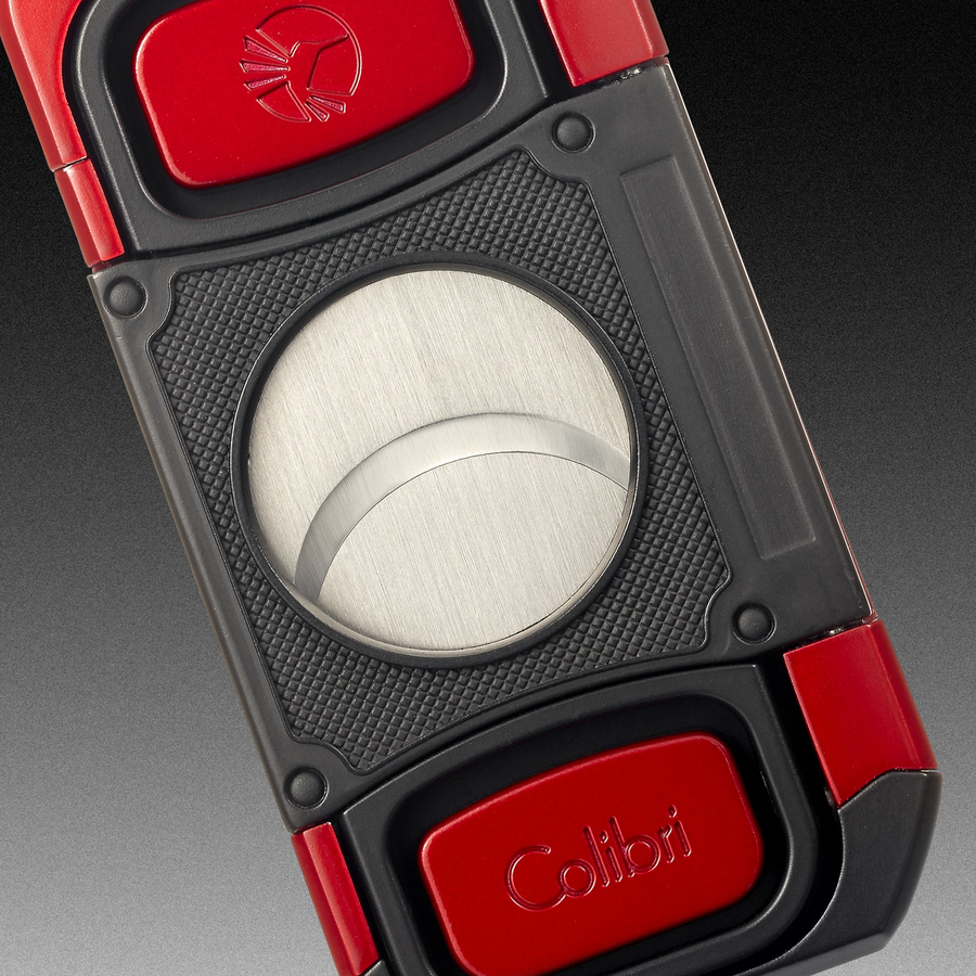 Colibri - Boss Triple-Jet Lighter with Double-guillotine cigar cutter (Red-Black)