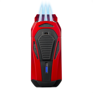 Colibri - Boss Triple-Jet Lighter with Double-guillotine cigar cutter (Red-Black)
