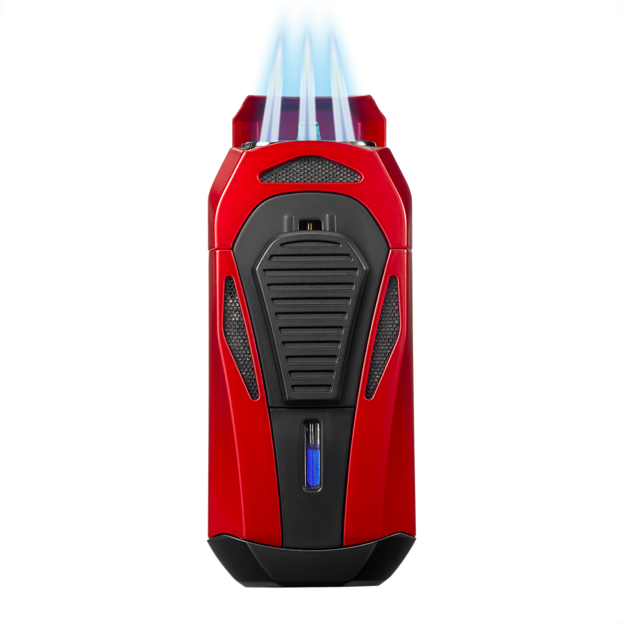 Colibri - Boss Triple-Jet Lighter with Double-guillotine cigar cutter (Red-Black)