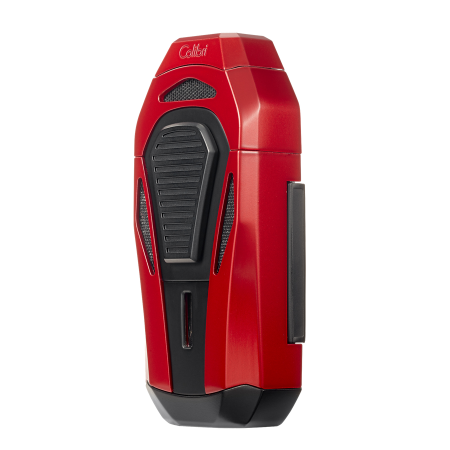 Colibri - Boss Triple-Jet Lighter with Double-guillotine cigar cutter (Red-Black)