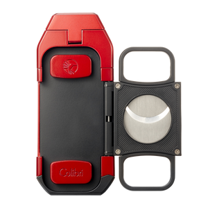Colibri - Boss Triple-Jet Lighter with Double-guillotine cigar cutter (Red-Black)