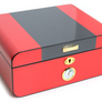 Savinelli Lacquered Carbon-Fibre 30-count desktop humidor (Red)