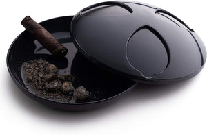 ASH-STAY Gun Metal ashtray for the outdoors (3-cigar berths)