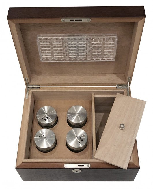 Cachet Humidor (4 glass jars & storage compartment) in Mahogany finish