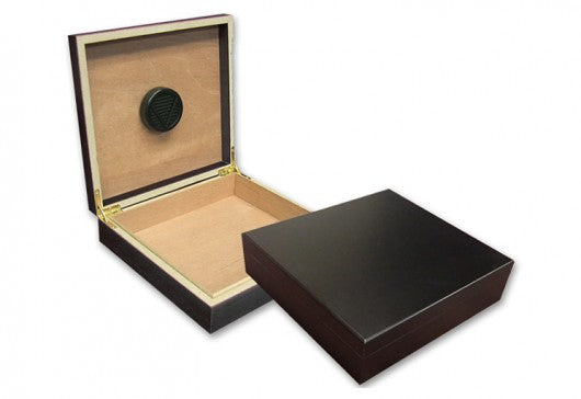 The Chateau small desktop humidor in Black finish (~20 count)
