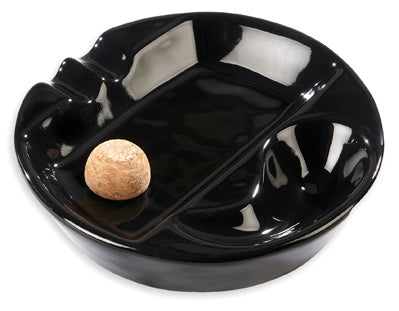 Pipe and Cigar Ashtray with Cork Knocker (black)