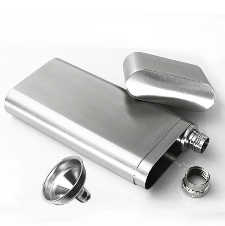 Stainless Steel 2-Cigar holder with Hip Flask