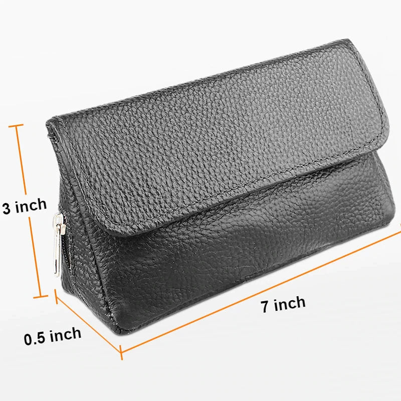 Leather Double Pipe case with Tobacco Pouch (brown)