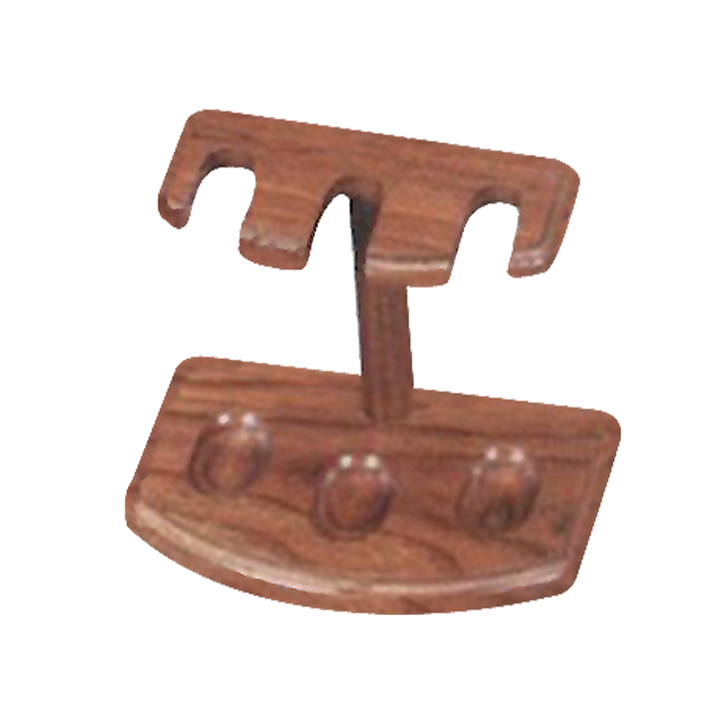 Wooden Pipe Stand - Holds 3 (Walnut)