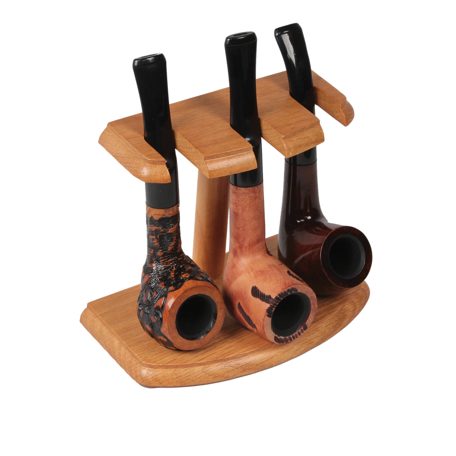 Wooden Pipe Stand - Holds 3 (Oak)