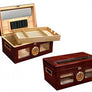 Valencia large desktop humidor in High Gloss Golden Cherry finish (~120 count)