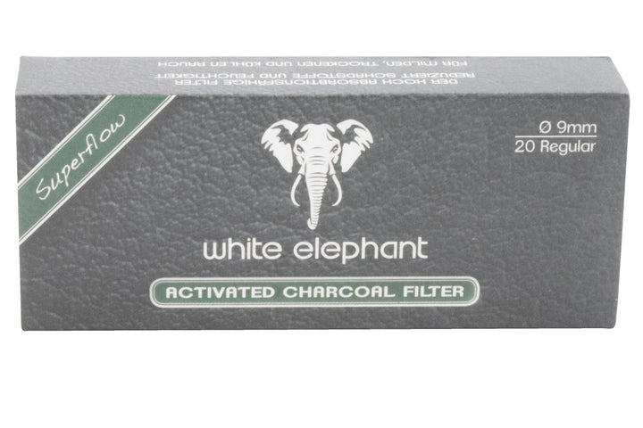 White Elephant 9mm Charcoal pipe filters (pack of 10)