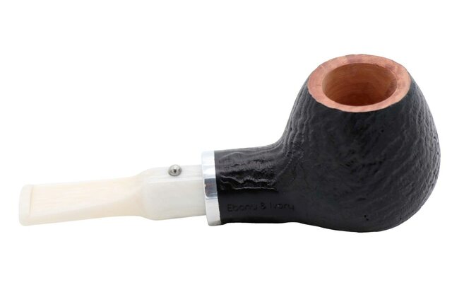 White Elephant Ebony & Ivory Sandblast Pipe #5